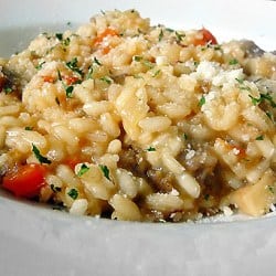 Thumbnail image for Italian Sausage, Red Pepper and Mushroom Risotto