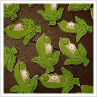 Pea in a Pod Baby Shower Cookies