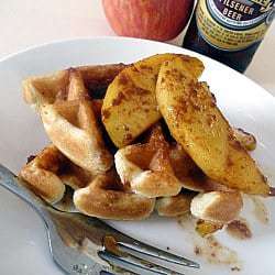 Thumbnail image for Beer Waffles with Cinnamon-Caramel Apples