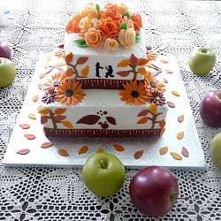 Thumbnail image for Fall-Themed Wedding Shower Cake
