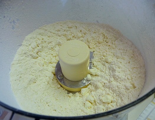 Pie Crust: Butter incorporated into flour/salt mixture