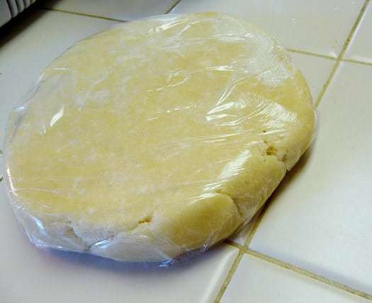 Pie Crust: Flattened into disk & wrapped