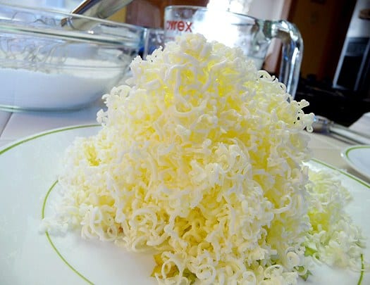 Pie Crust: Grated butter