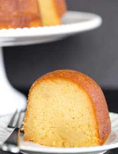This rum cake is made completely from scratch, has the most tender, moist crumb, and is drenched in rum flavor without being overpowering. Perfection!
