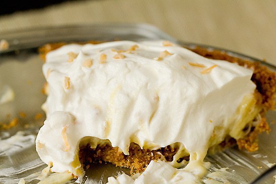 Eating the last piece of coconut cream pie!