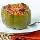 Sausage, Mozzarella & Basil Stuffed Peppers