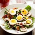 Warm Spinach Salad with Bacon, Mushrooms & Hard-Boiled Eggs