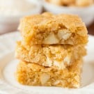 Macadamia Nut, Coconut & White Chocolate Blondies