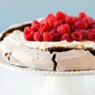 Chocolate Pavlova with Mascarpone and Raspberries