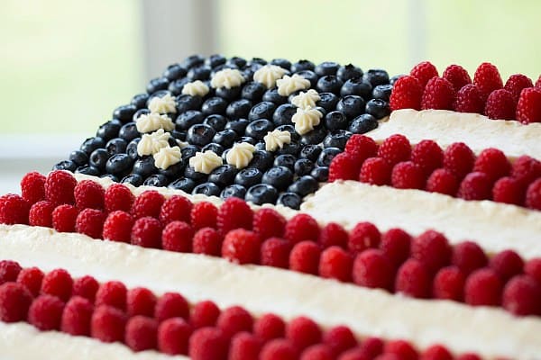 Flag Cake (From Scratch!) on Brown Eyed Baker :: www.browneyedbaker.com