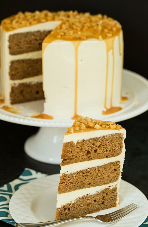 Salted Caramel Apple Cake | browneyedbaker.com #recipe #dessert
