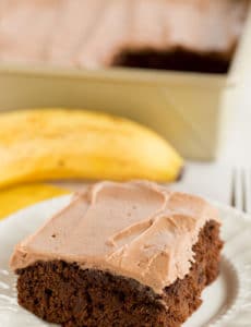 Chocolate Banana Cake with Chocolate Cream Cheese Frosting is easy, quick to make, extremely moist, and packed with tons of banana flavor.