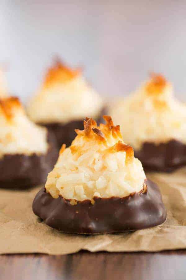 ChocolateDipped Coconut Macaroons Brown Eyed Baker