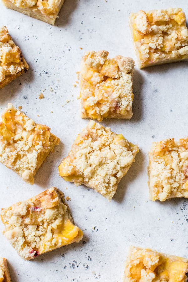 Peach Crumb Bars Brown Eyed Baker