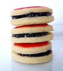 Stack of 3 empire cookies.