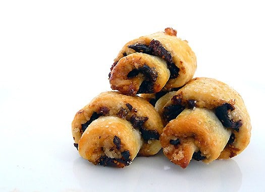 3 rugelach cookies.