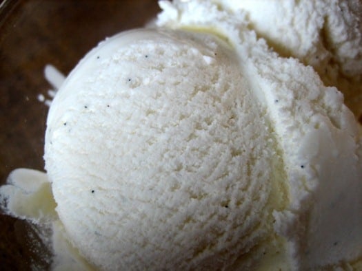 Scoops of vanilla ice cream.