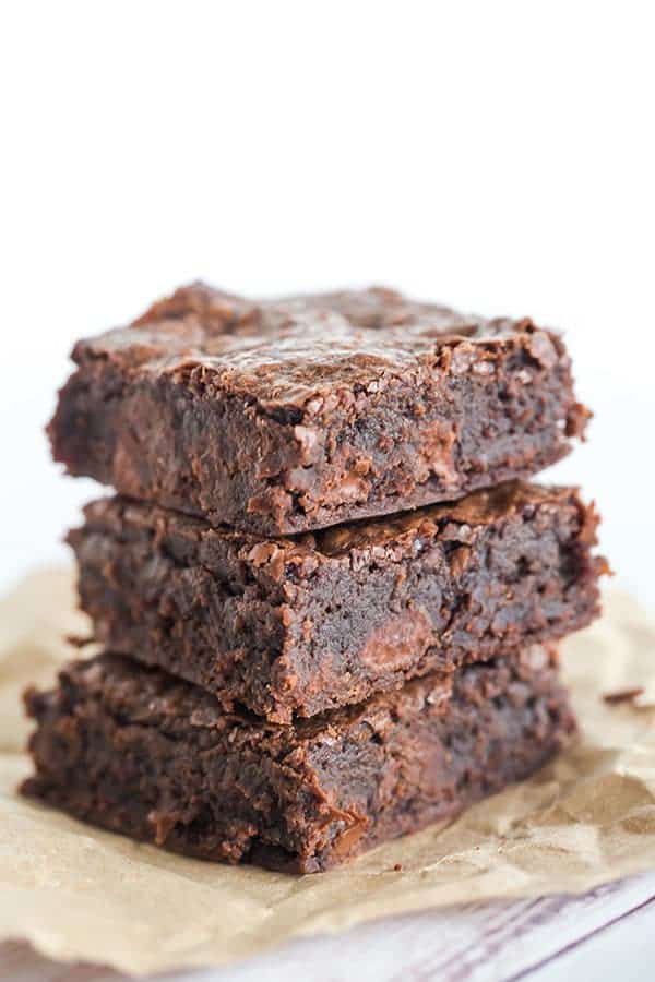 These homemade brownies have all of the great texture and flavor of box-mix brownies, without any of the processed ingredients.