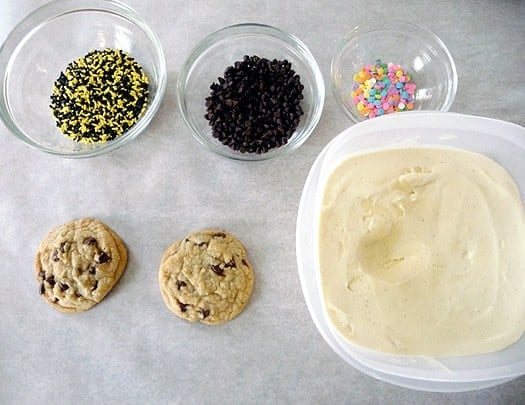 Homemade Ice Cream Cookie Sandwiches - Prepped and ready