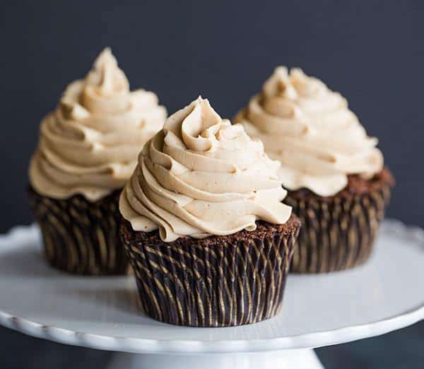 Mocha Cupcakes with Espresso Buttercream Frosting - An easy recipe and a perfect way to get your dessert and coffee fix all in one! | browneyedbaker.com