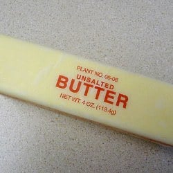 Stick of unsalted butter.