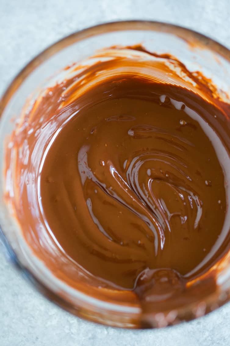 Melted shop chocolate icing
