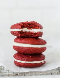Red Velvet Cupcakes With Cream Cheese Frosting Brown Eyed Baker - red velvet whoopie pies with cream cheese filling