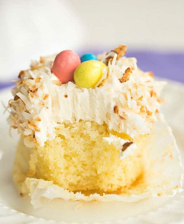 Coconut Cupcakes with Toasted Coconut Frosting | browneyedbaker.com