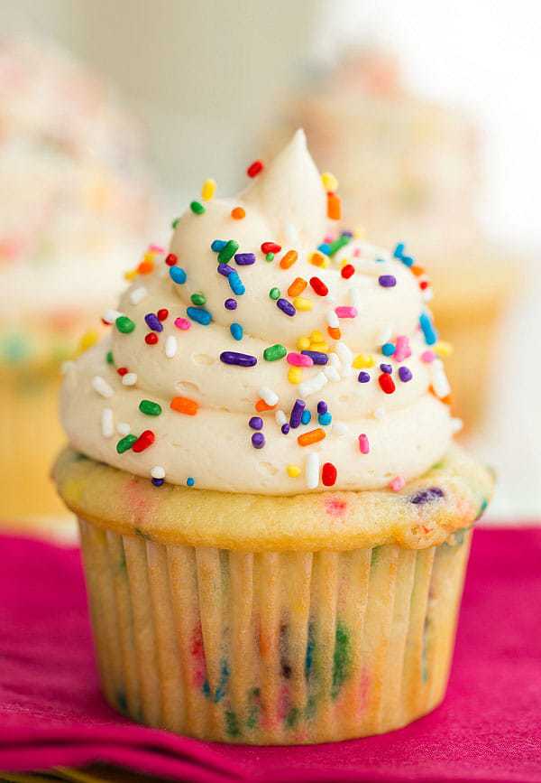 Homemade Funfetti Cupcakes | browneyedbaker.com