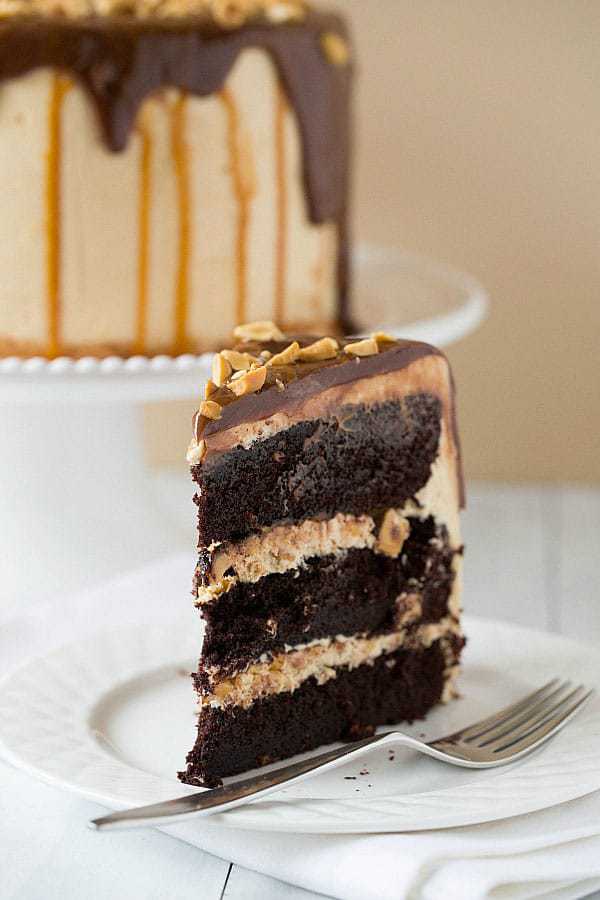 Top 10 List: Favorite Cake Recipes >> Snickers Cake | browneyedbaker.com