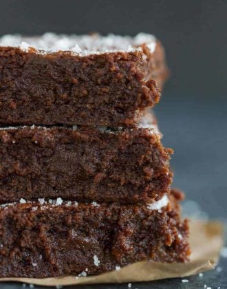 Sweet and Salty Brownies - Up close and personal with the best salted caramel brownies!