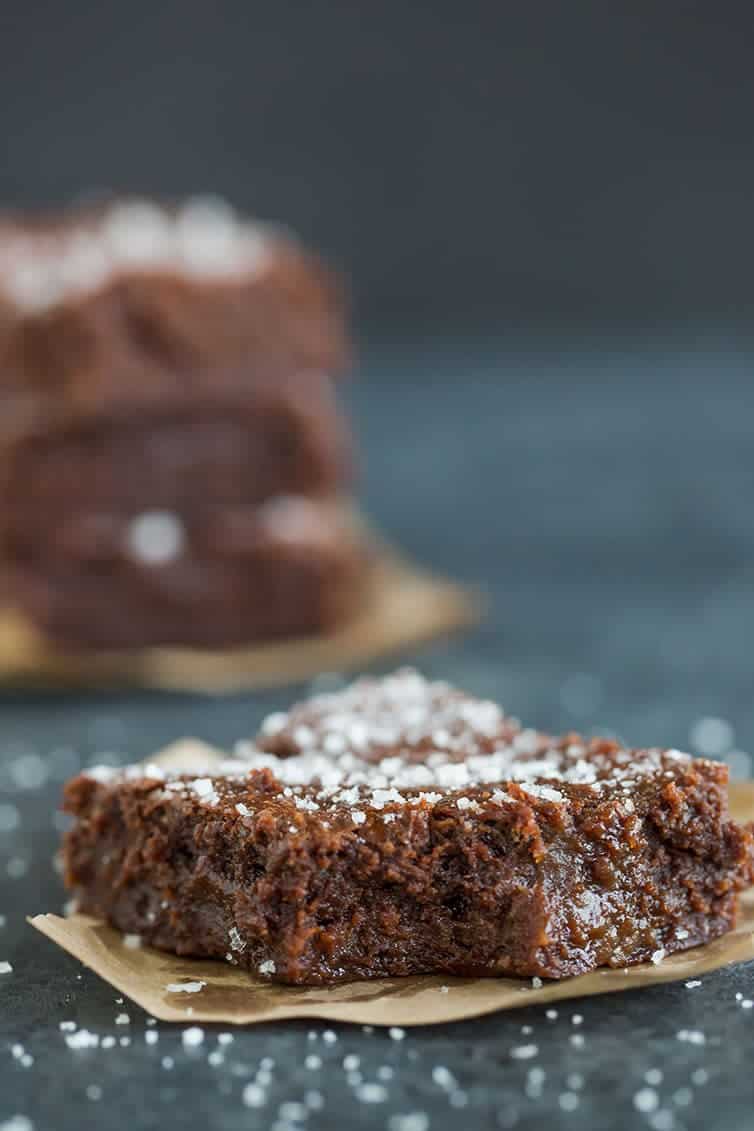 Taking a BIG bite out of the best salted caramel brownies