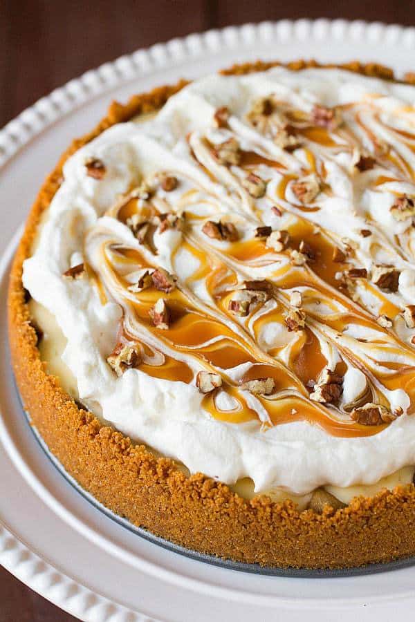Top 10 Best Pie & Tart Recipes :: Salted Caramel Apple Cheesecake Pie | browneyedbaker.com