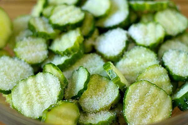 A wonderful, simple recipe for homemade refrigerator Bread and Butter Pickles. No canning equipment required! Just prepare and pop in the fridge!