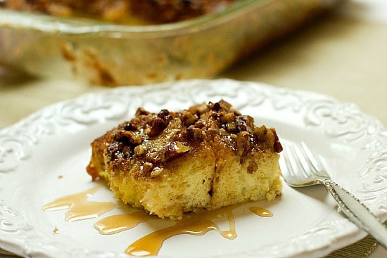 Baked French Toast Casserole with Praline Topping