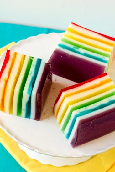 Rainbow Jello Mold + Birthday!