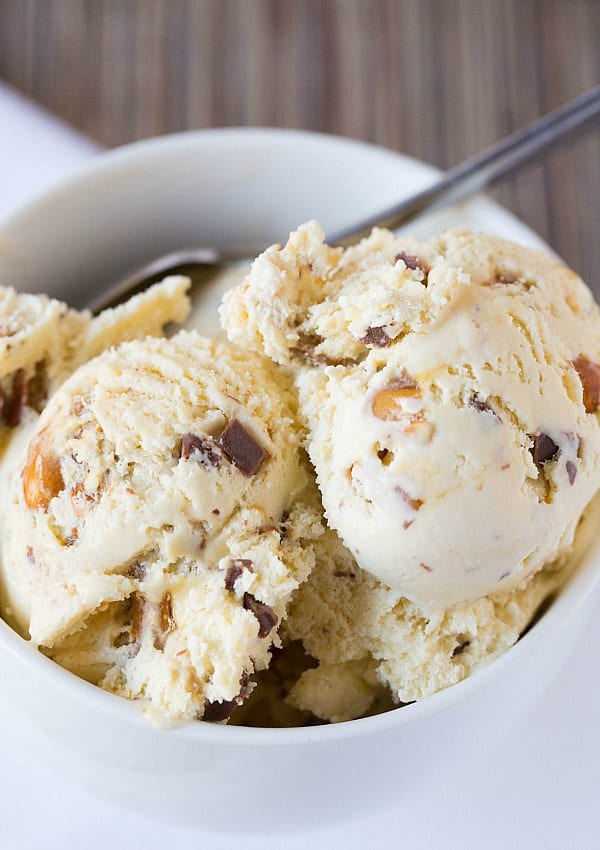 Malted Vanilla Ice Cream with Peanut Brittle & Milk Chocolate Chunks