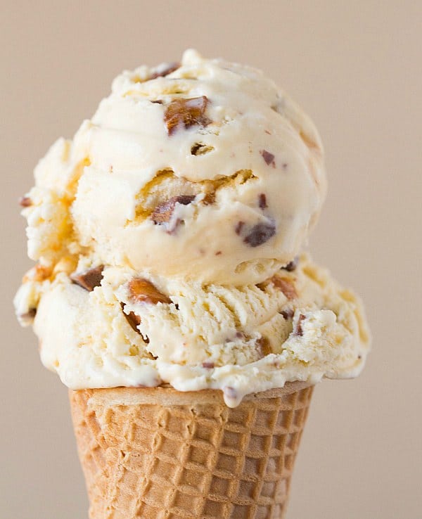 Malted Vanilla Ice Cream with Peanut Brittle & Milk Chocolate Chunks