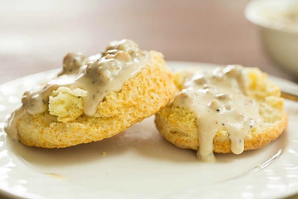 Buttermilk Biscuits with Sausage Gravy