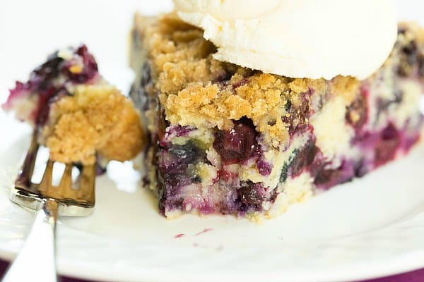 Blueberry Buckle Recipe on @browneyedbaker :: www.browneyedbaker.com