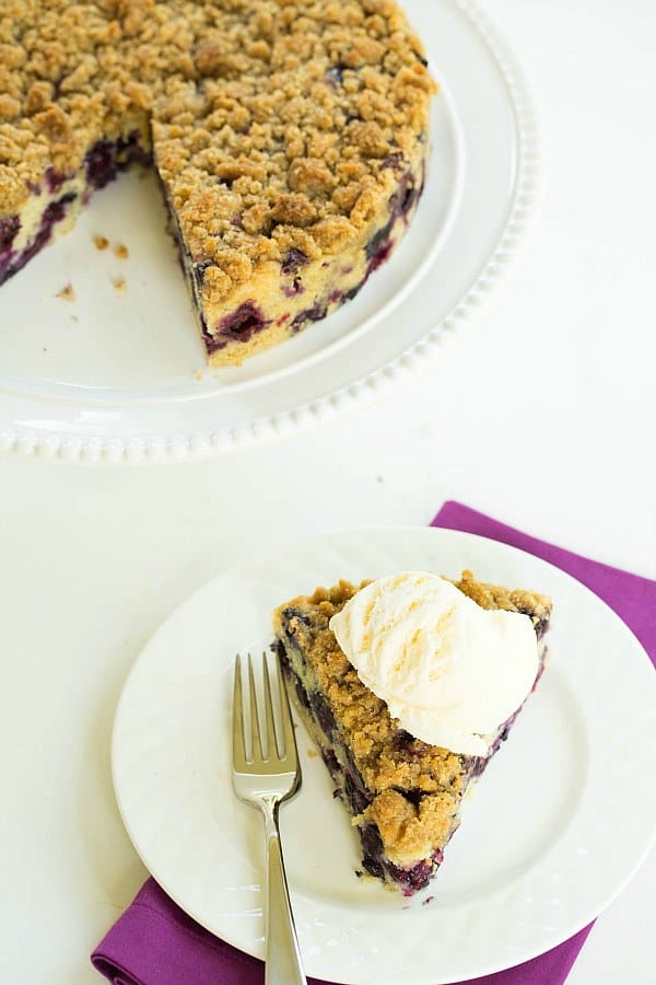 Blueberry Buckle Recipe on @browneyedbaker :: www.browneyedbaker.com