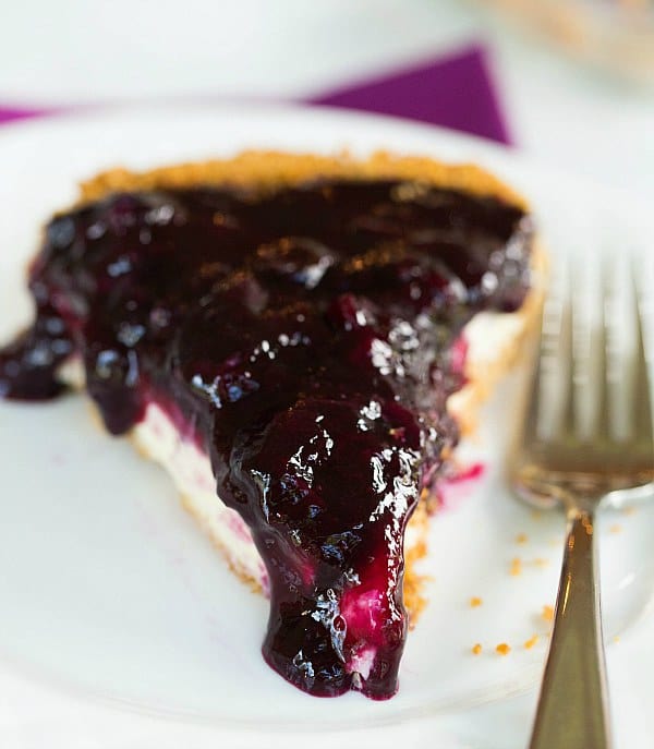 Blueberry Cheesecake Pie by @browneyedbaker :: www.browneyedbaker.com