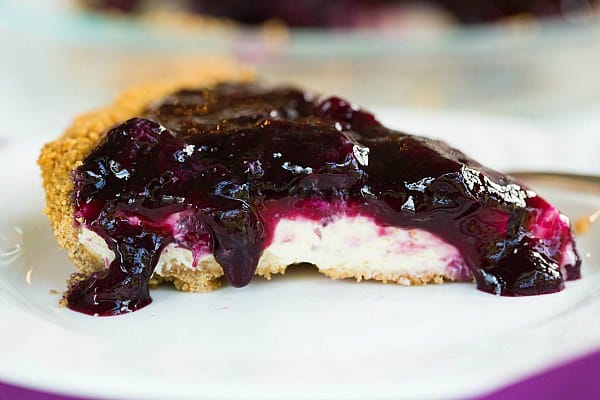 Blueberry Cheesecake Pie by @browneyedbaker :: www.browneyedbaker.com