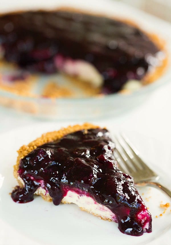 Blueberry Cheesecake Pie by @browneyedbaker :: www.browneyedbaker.com