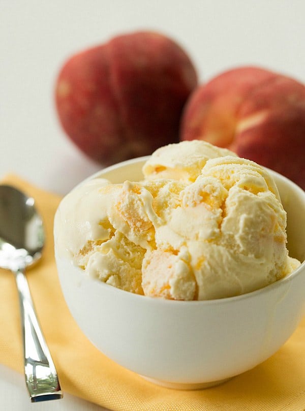 Fresh Peach Ice Cream Recipe on Brown Eyed Baker :: www.browneyedbaker.com