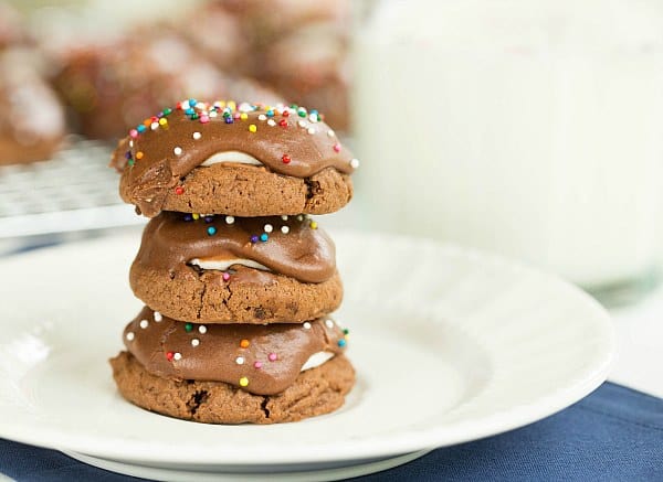 Chocolate Marshmallow Cookies by @browneyedbaker :: www.browneyedbaker.com