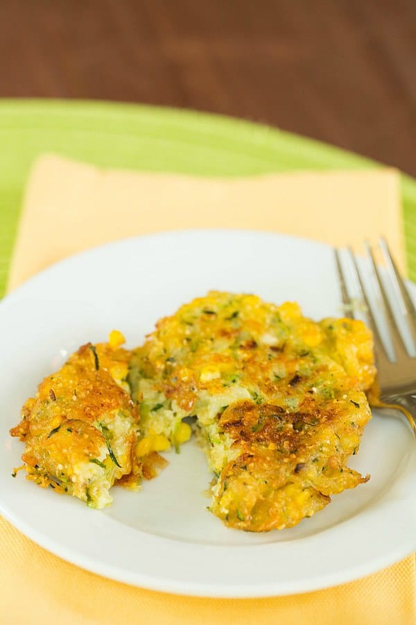 Zucchini-Corn Fritters by @browneyedbaker :: www.browneyedbaker.com