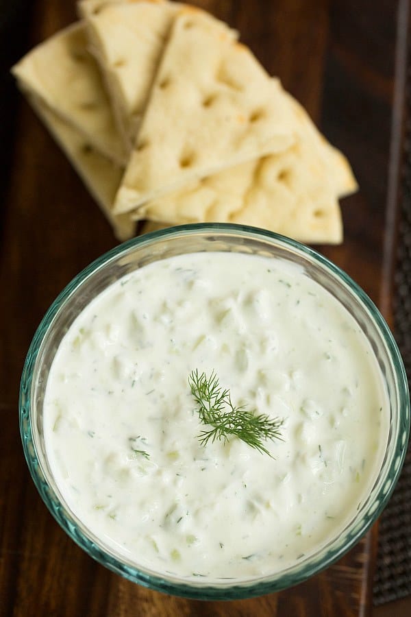 Tzatziki Sauce Recipe on @browneyedbaker :: www.browneyedbaker.com