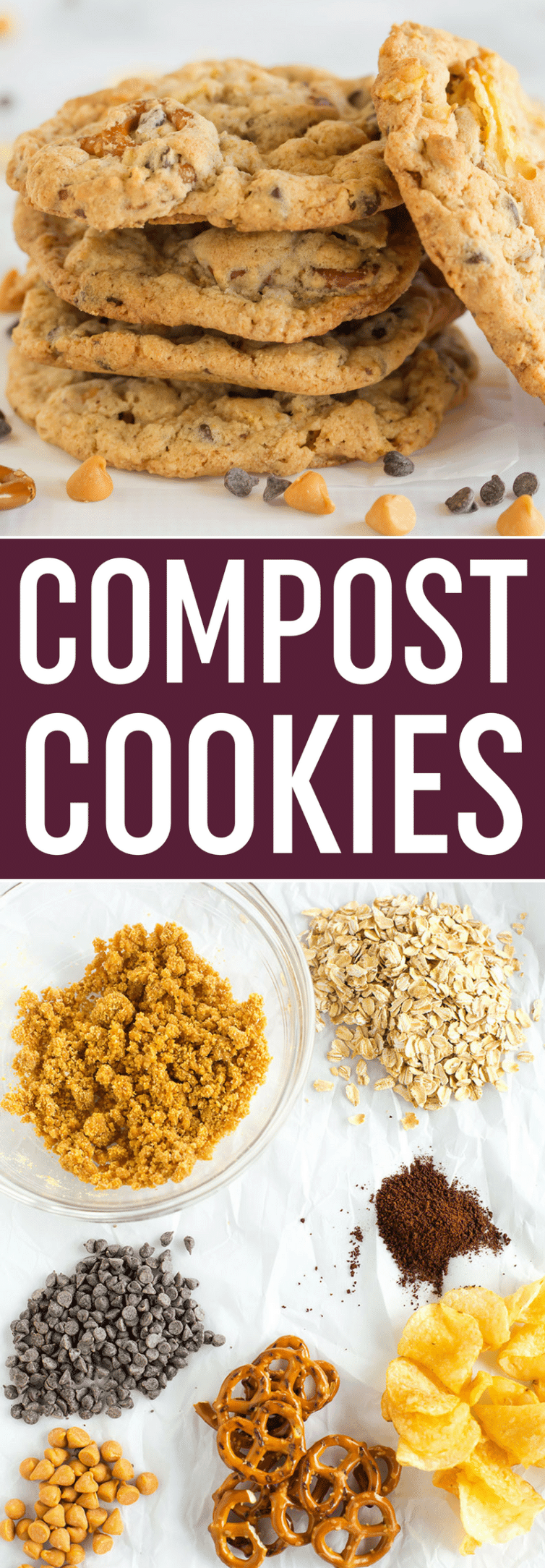 COMPOST COOKIES! These famous Compost Cookies from Momofuku Milk Bar are loaded with everything but the kitchen sink... perfect for those who love the sweet and salty combo!