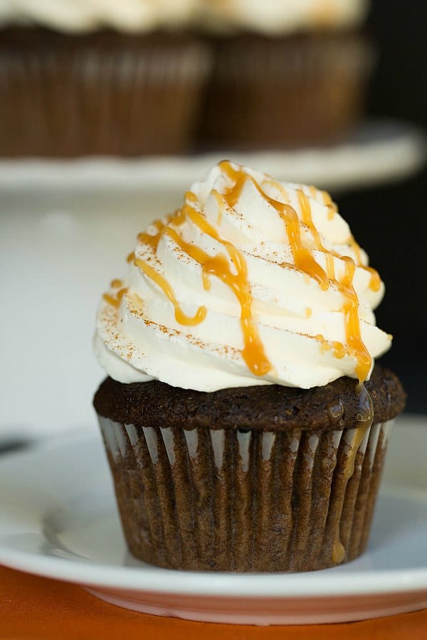 Pumpkin Spice Latte Cupcakes by @browneyedbaker :: www.browneyedbaker.com